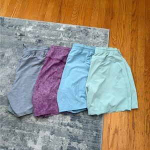 Lot of 4 Lululemon Men’s 7” Pace Breaker Shorts, Men’s Large.